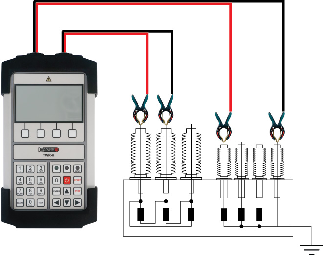 TWR-H手持式變比測試儀連接示意圖 TWR-H手持式變比測試儀連接示意圖
